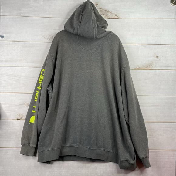 Carhartt Hoodie Mens 4XL Gray Original Fit Pullover Sweatshirt Workwear Spellout - Picture 8 of 8